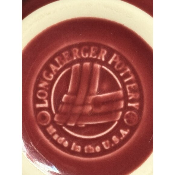 Longaberger Coffee Mugs Red Set Of 2 Ceramic - Picture 8 of 10